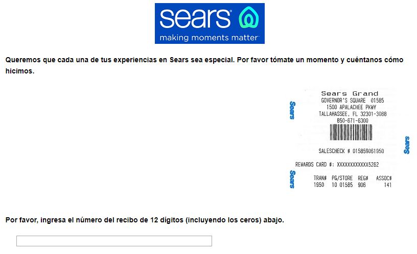 www.Searsfeedback.com/Survey - Win $500 Gift Card - Sears Survey