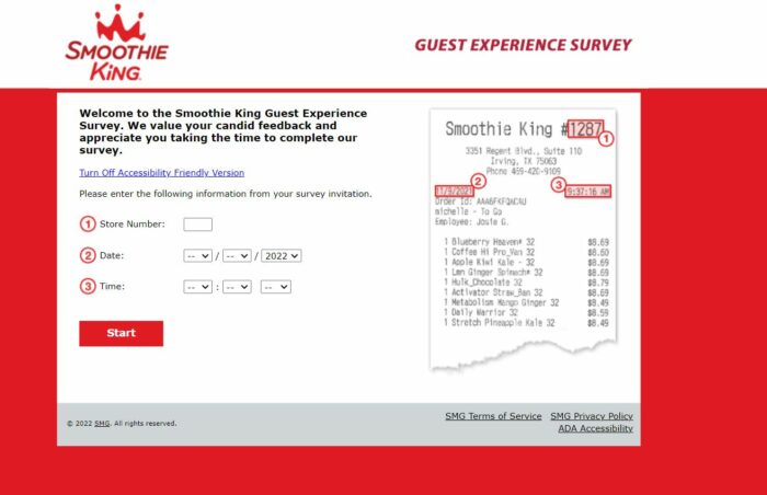 SmoothieKing.com - Win Discount Code - Smoothie King Survey