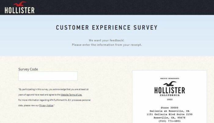 TellHCO.com - Get $10 Off - Hollister Survey